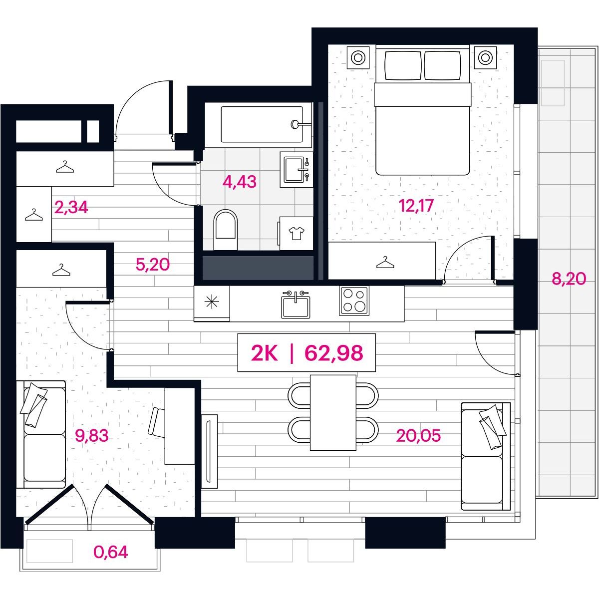 Планировка 2-комн.