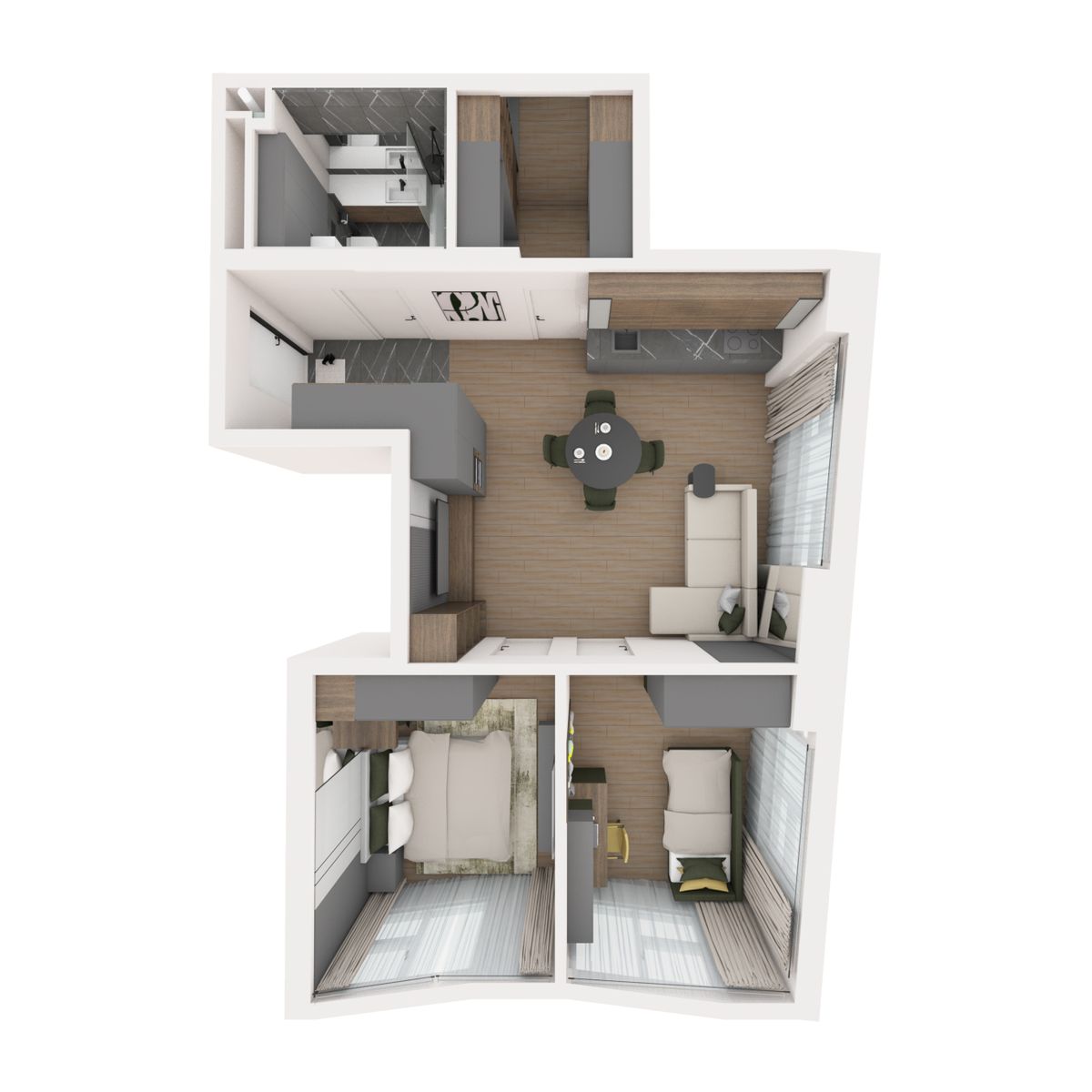 3-комнатная, 69.65 м², № 135 в R4 (Р4)
