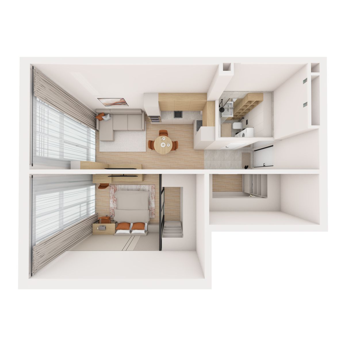 2-комнатная, 58.44 м², № 1 в R4 (Р4)