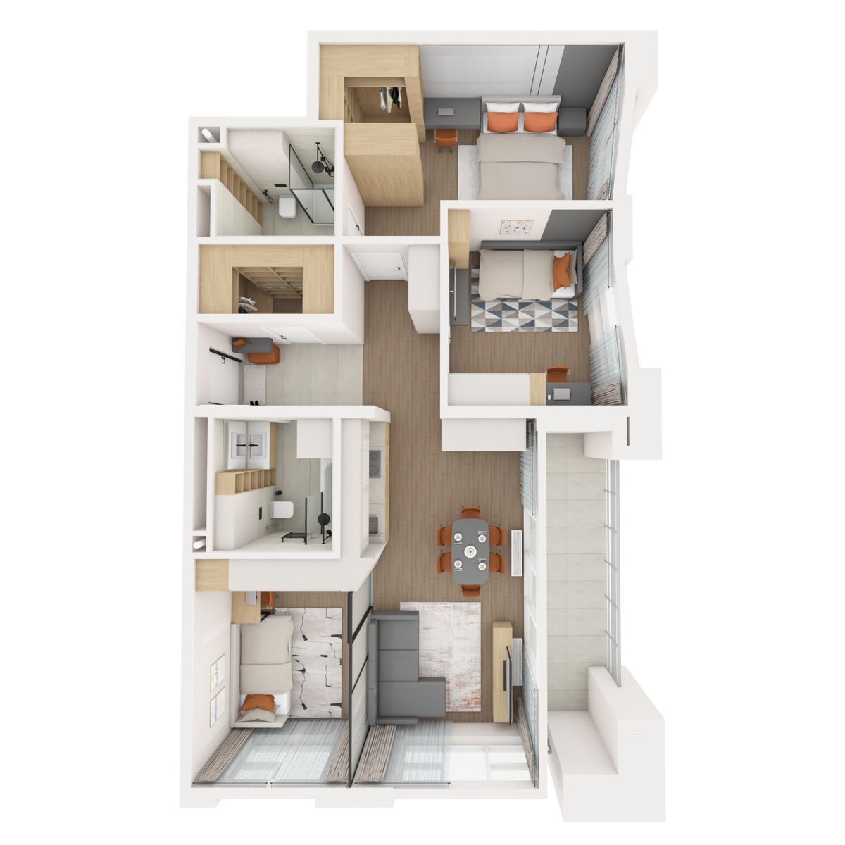 3-комнатная, 92.35 м², № 693 в R4 (Р4)