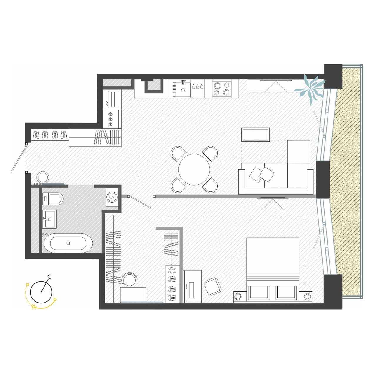 2-комнатная, 60.48 м², № 459 в R4 (Р4)
