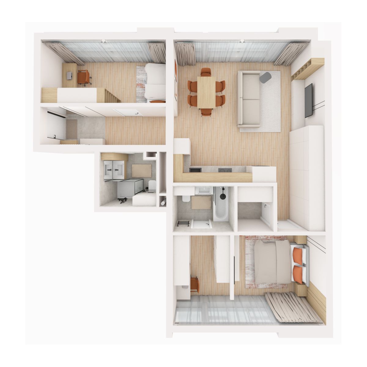 3-комнатная, 88.37 м², № 233 в R4 (Р4)