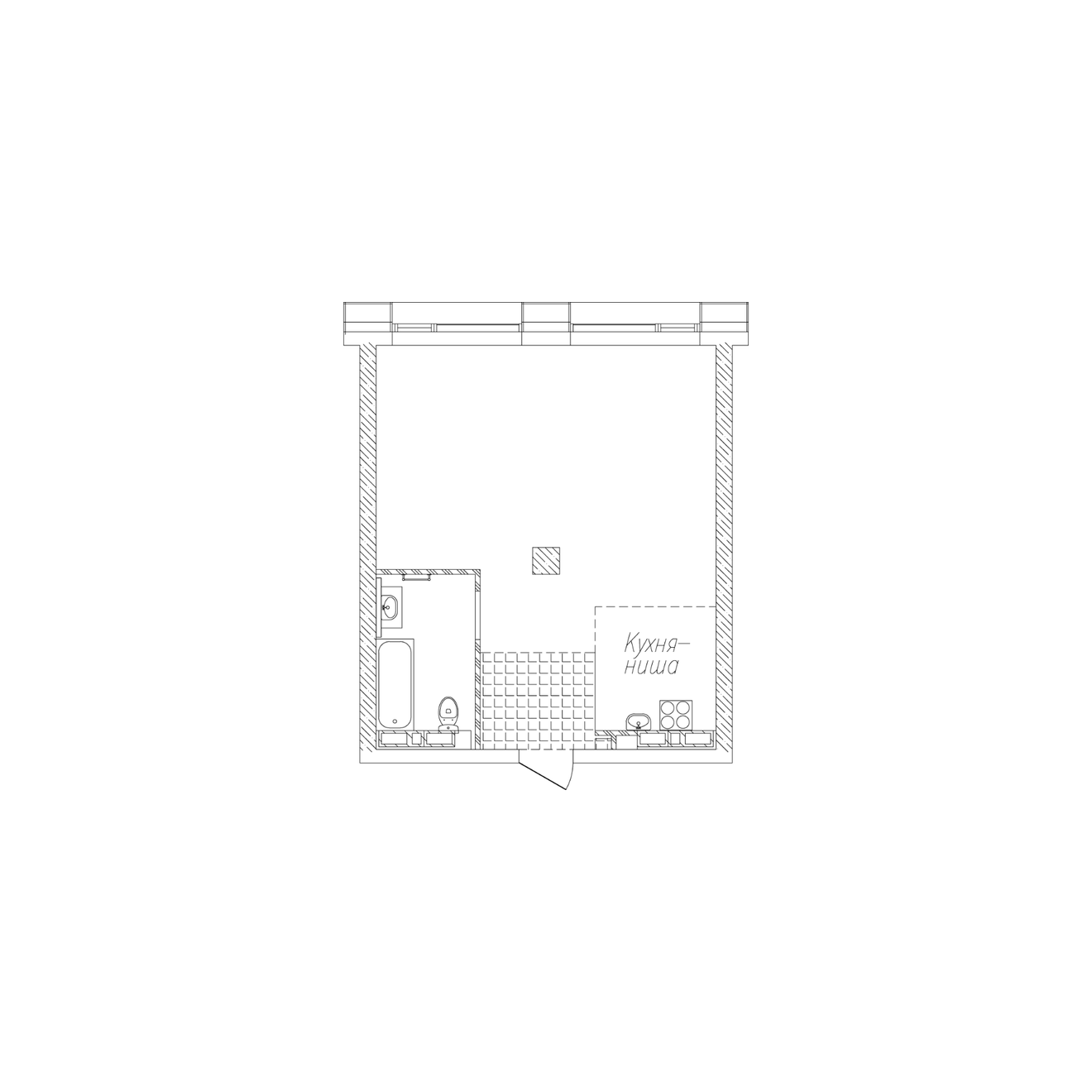 1-комнатная, 44.8 м², № 97 в Сады Маковского