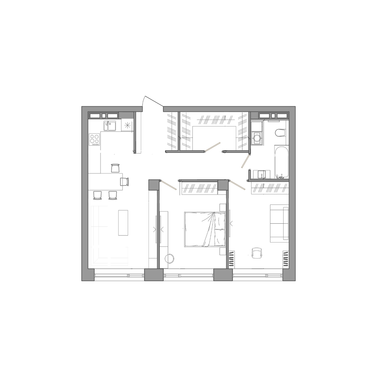 2-комнатная, 69.5 м², № 378 в Сады Маковского