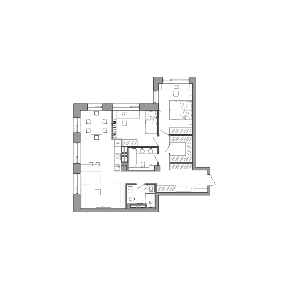 3-комнатная, 90.1 м², № 481 в Сады Маковского