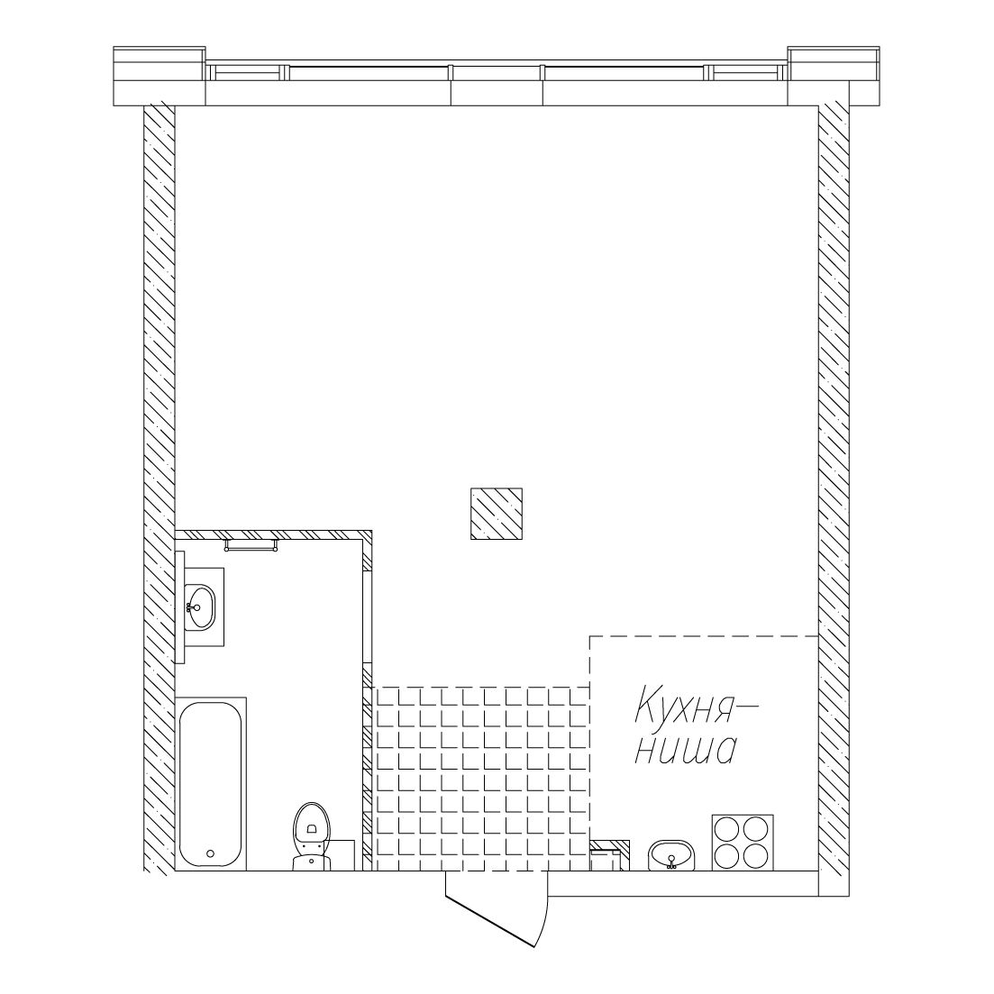 1-комнатная, 46.6 м², № 8 в Сады Маковского