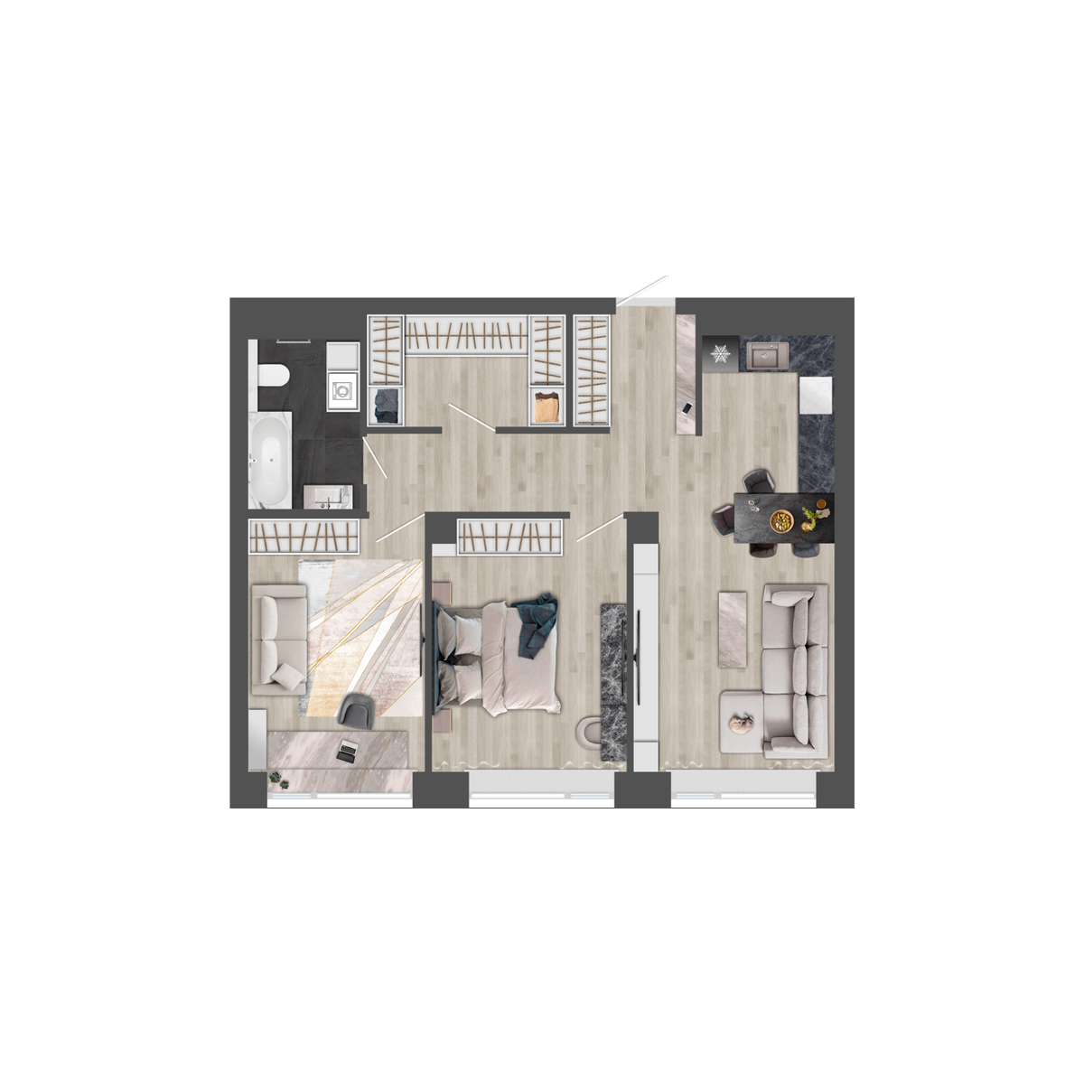 2-комнатная, 69.6 м², № 112 в Сады Маковского