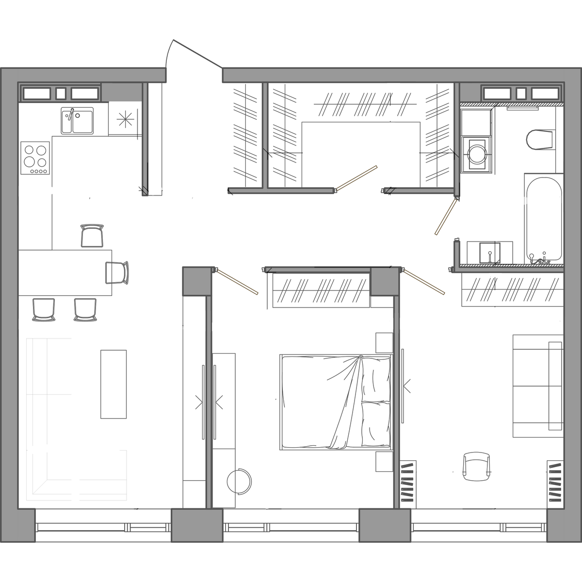 2-комнатная, 69.7 м², № 241 в Сады Маковского
