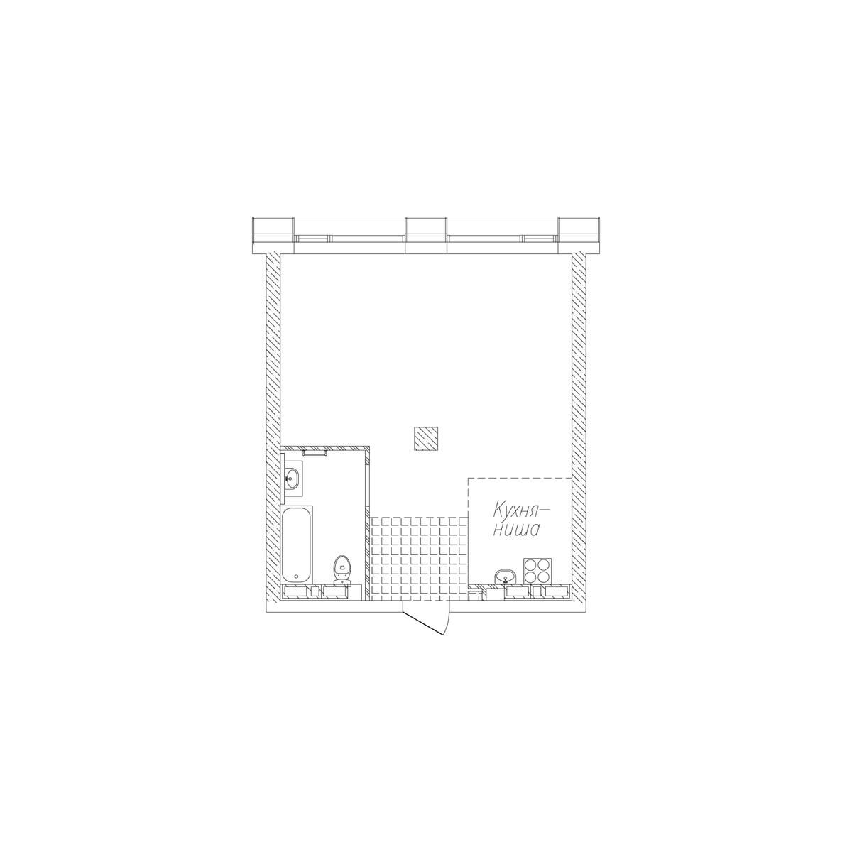 1-комнатная, 45.4 м², № 107 в Сады Маковского