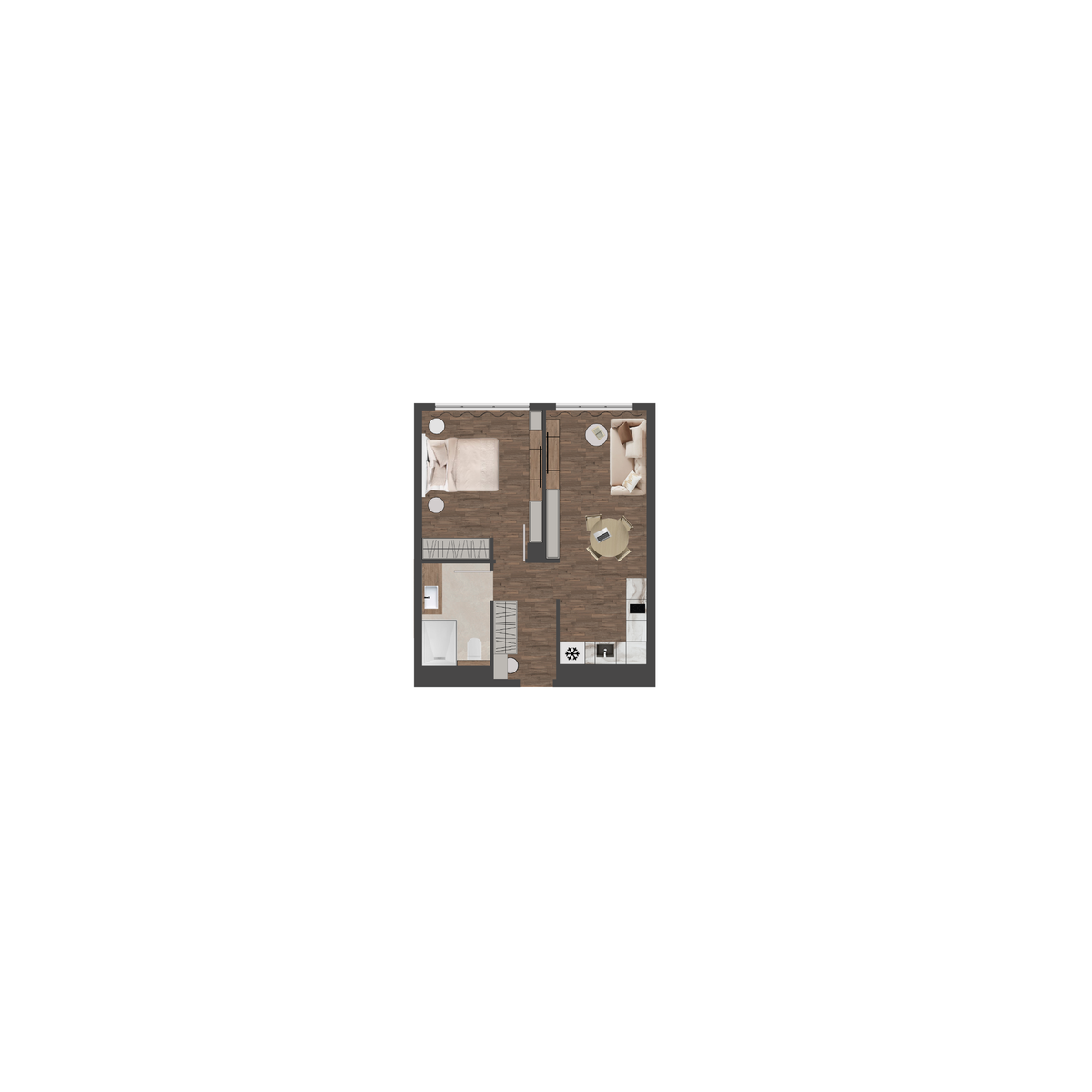 1-комнатная, 45.11 м², № 187 в Сады Маковского