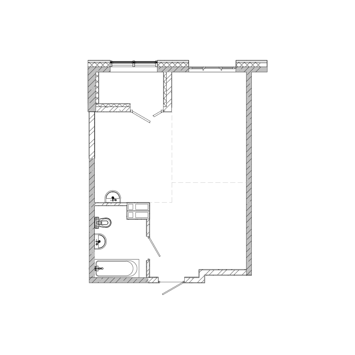 1-комнатная, 42.72 м², № 103 в Посейдония