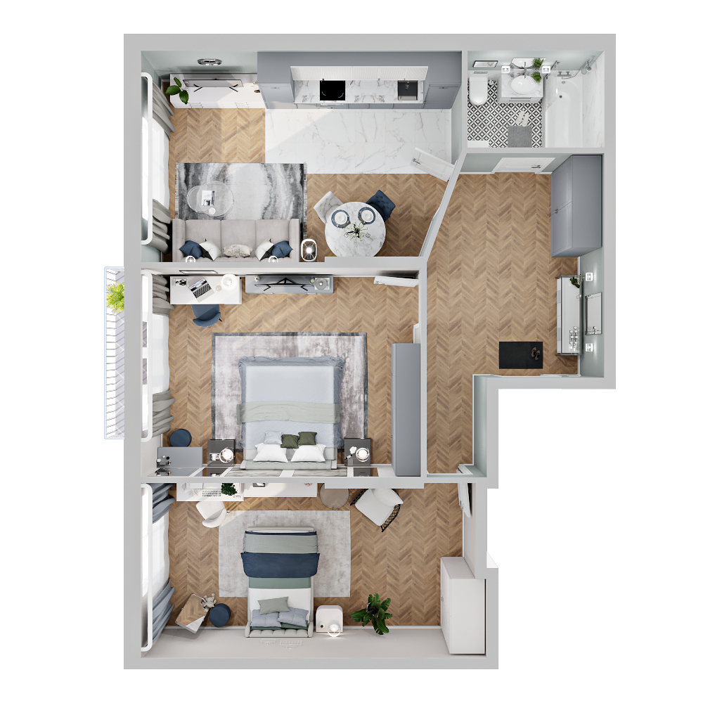 3-комнатная, 82.6 м², № 202 в Четыре Горизонта