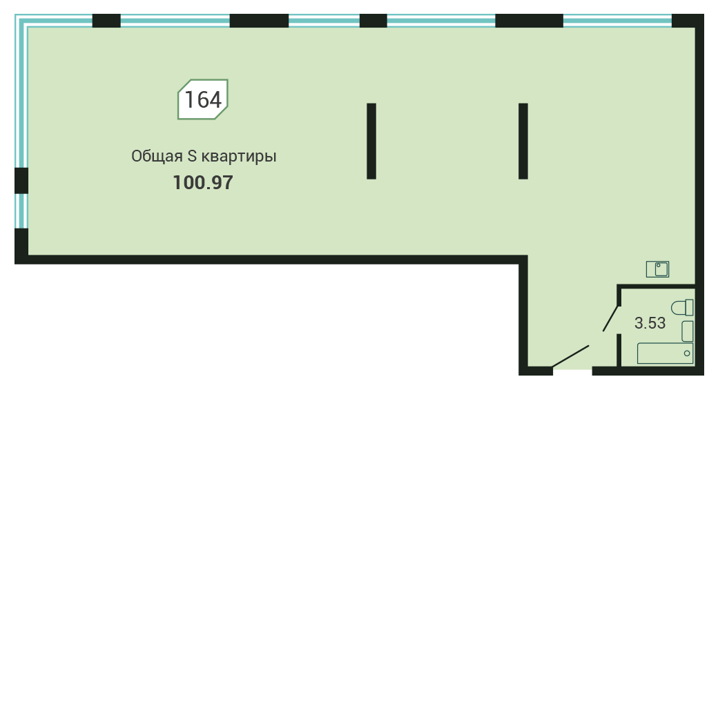 4-комнатная, 100.8 м², № 164 в Четыре Горизонта