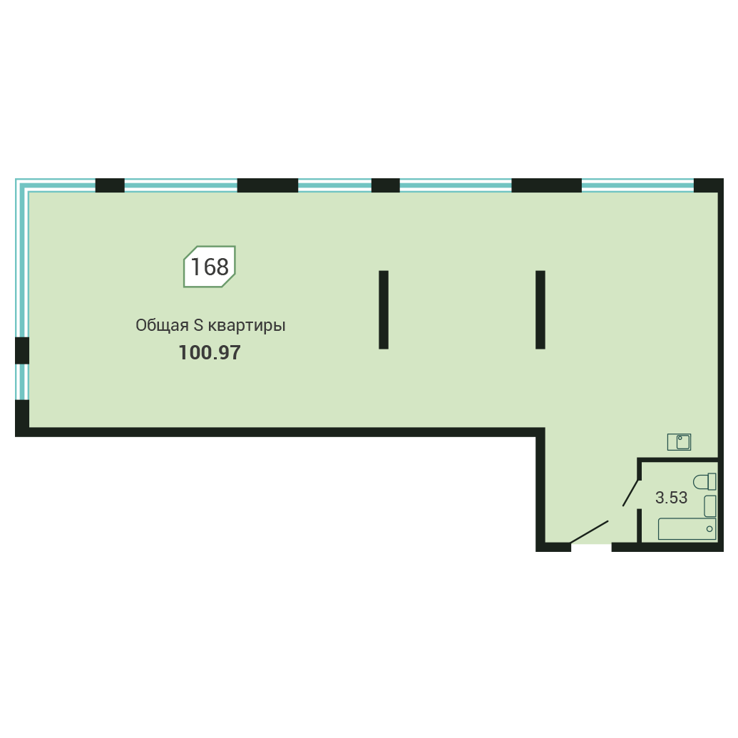4-комнатная, 100.8 м², № 168 в Четыре Горизонта