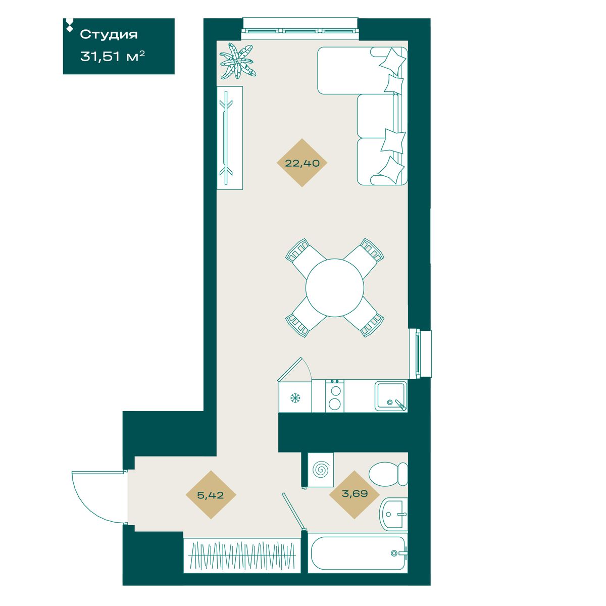 Планировка Студия