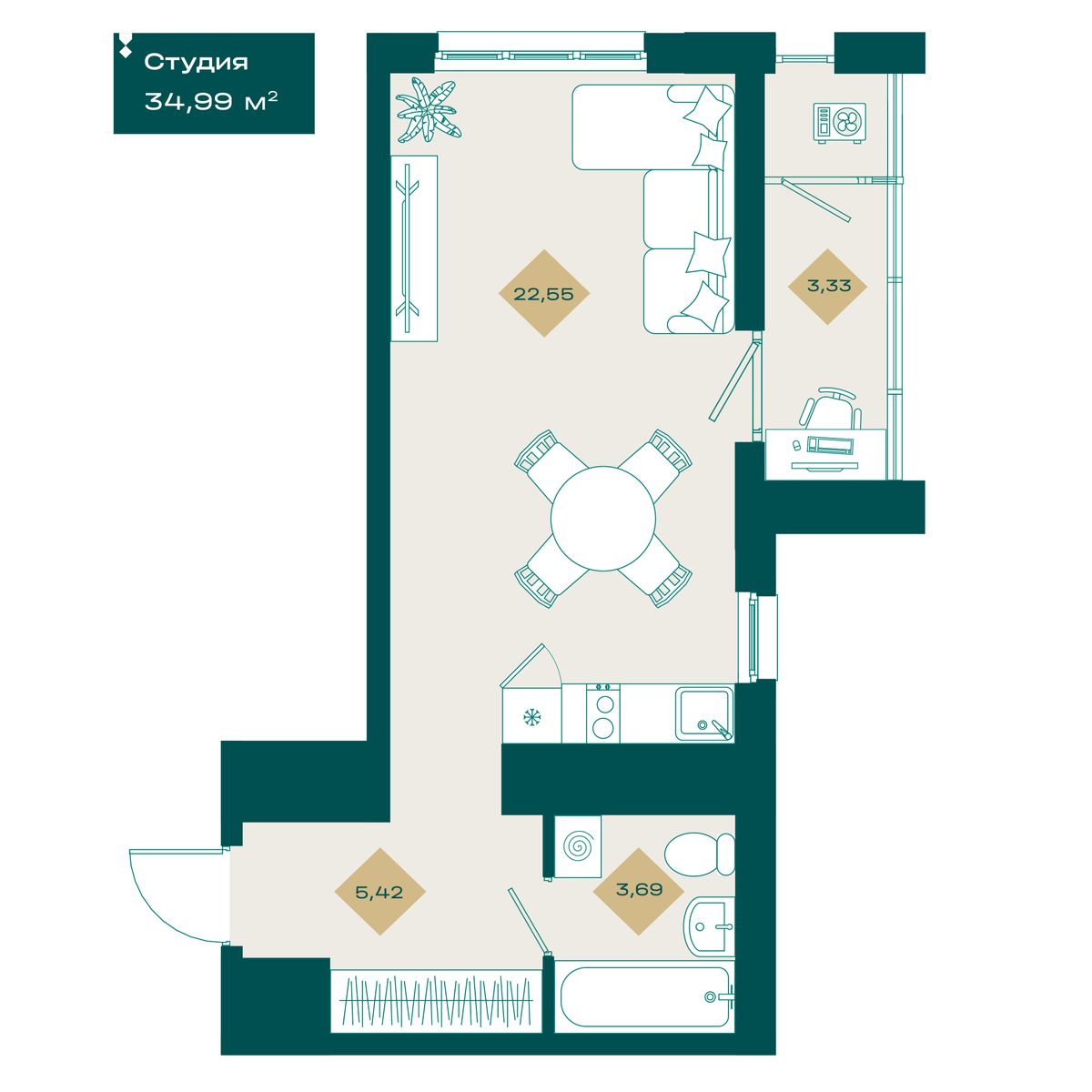 Планировка Студия