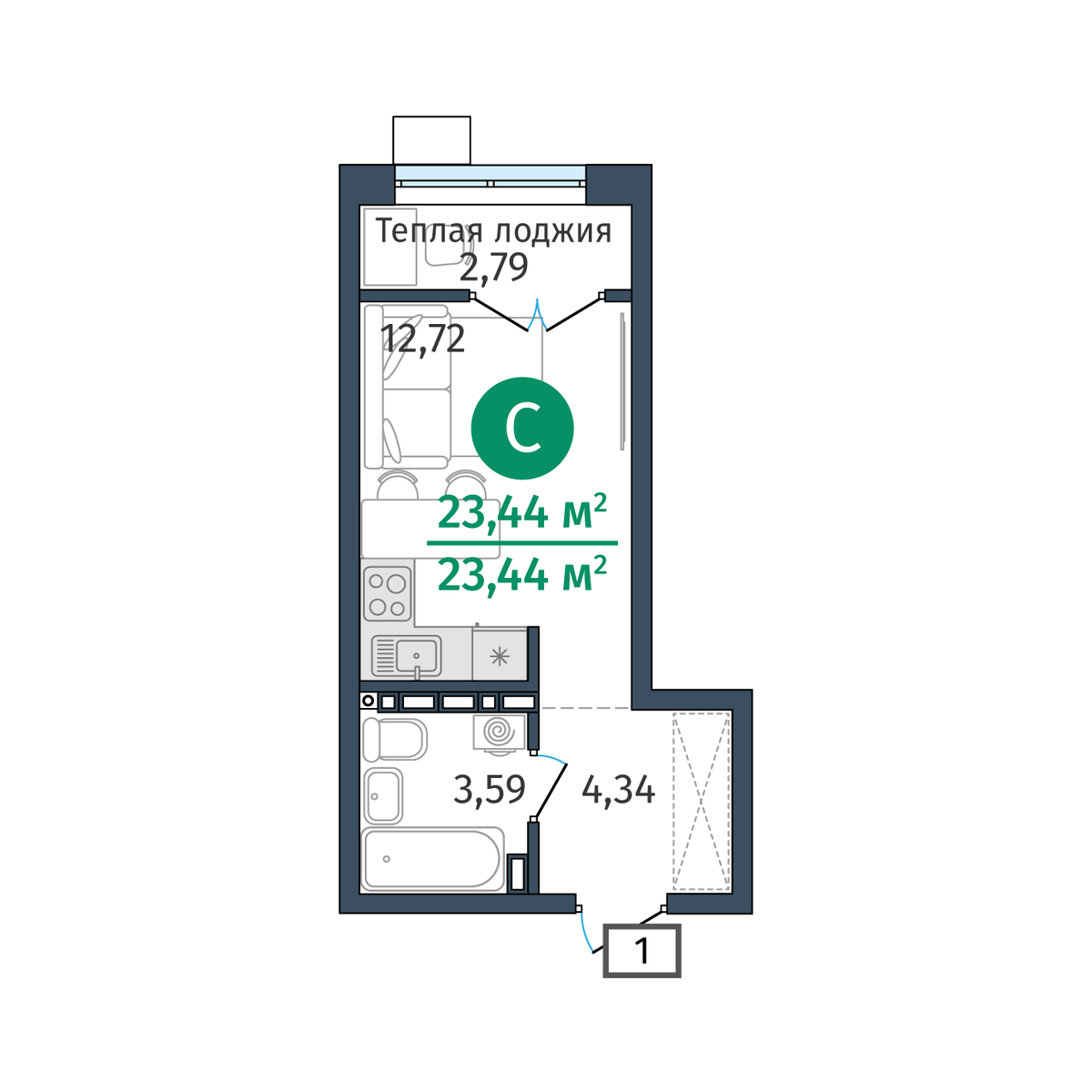Планировка Студия