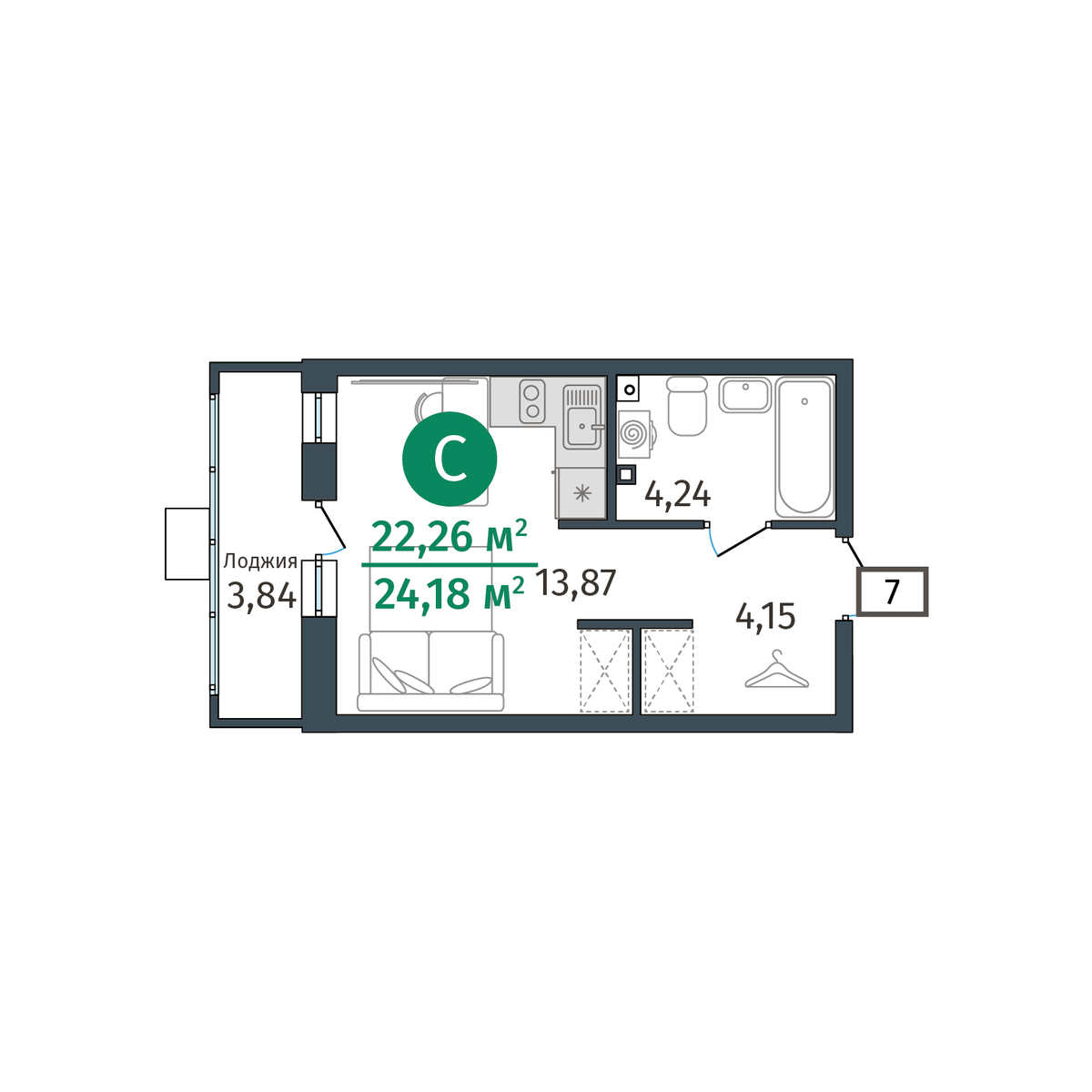 Планировка Студия