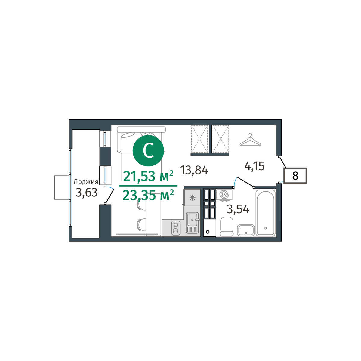 Планировка Студия