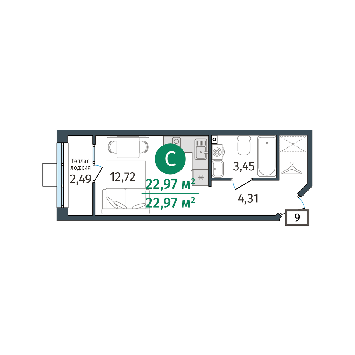 Планировка Студия