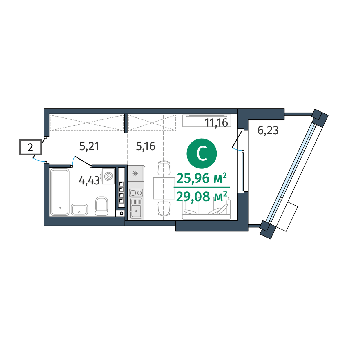 Планировка Студия
