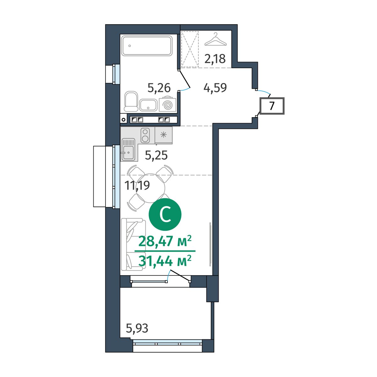 Планировка Студия