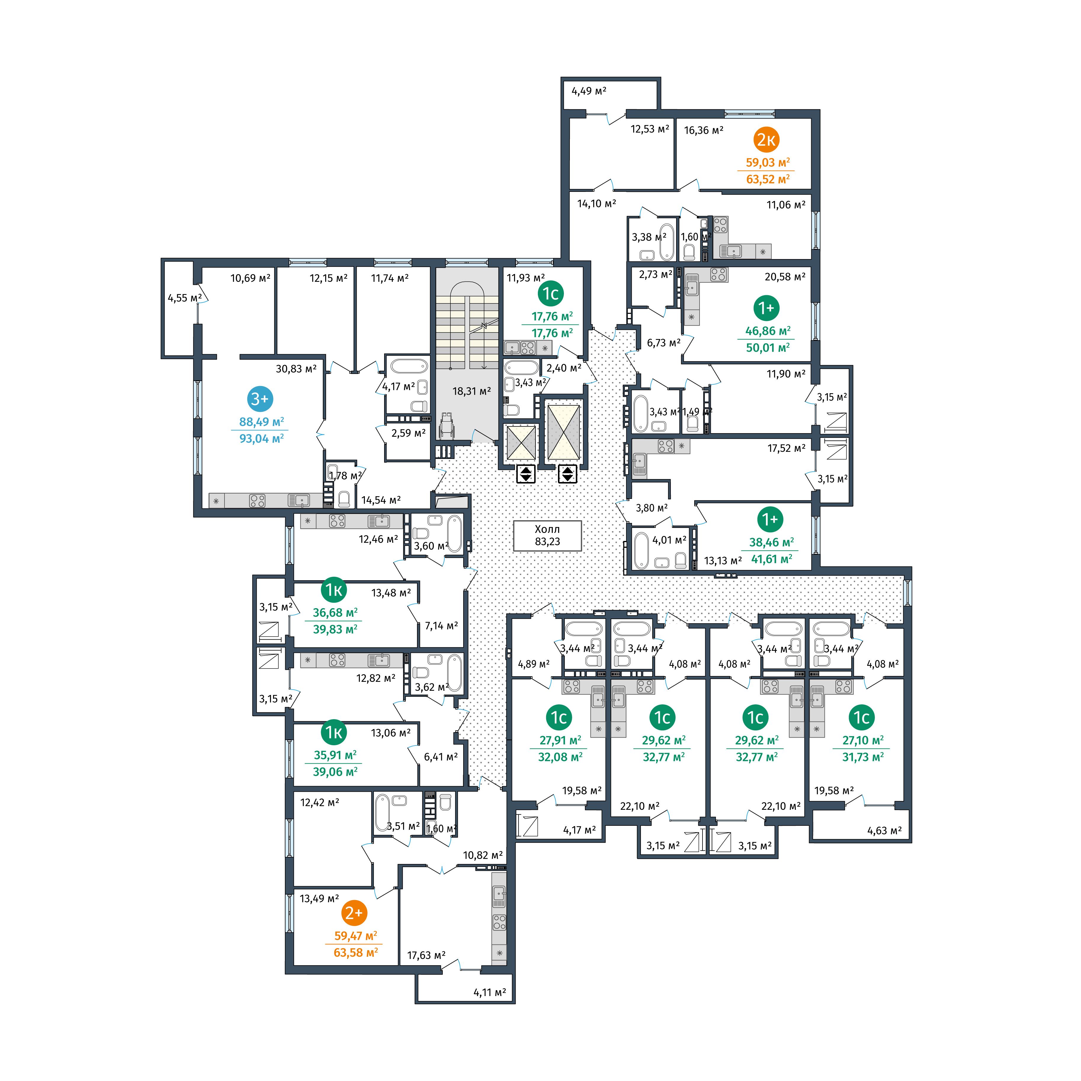 Планировка 2-комн. 27