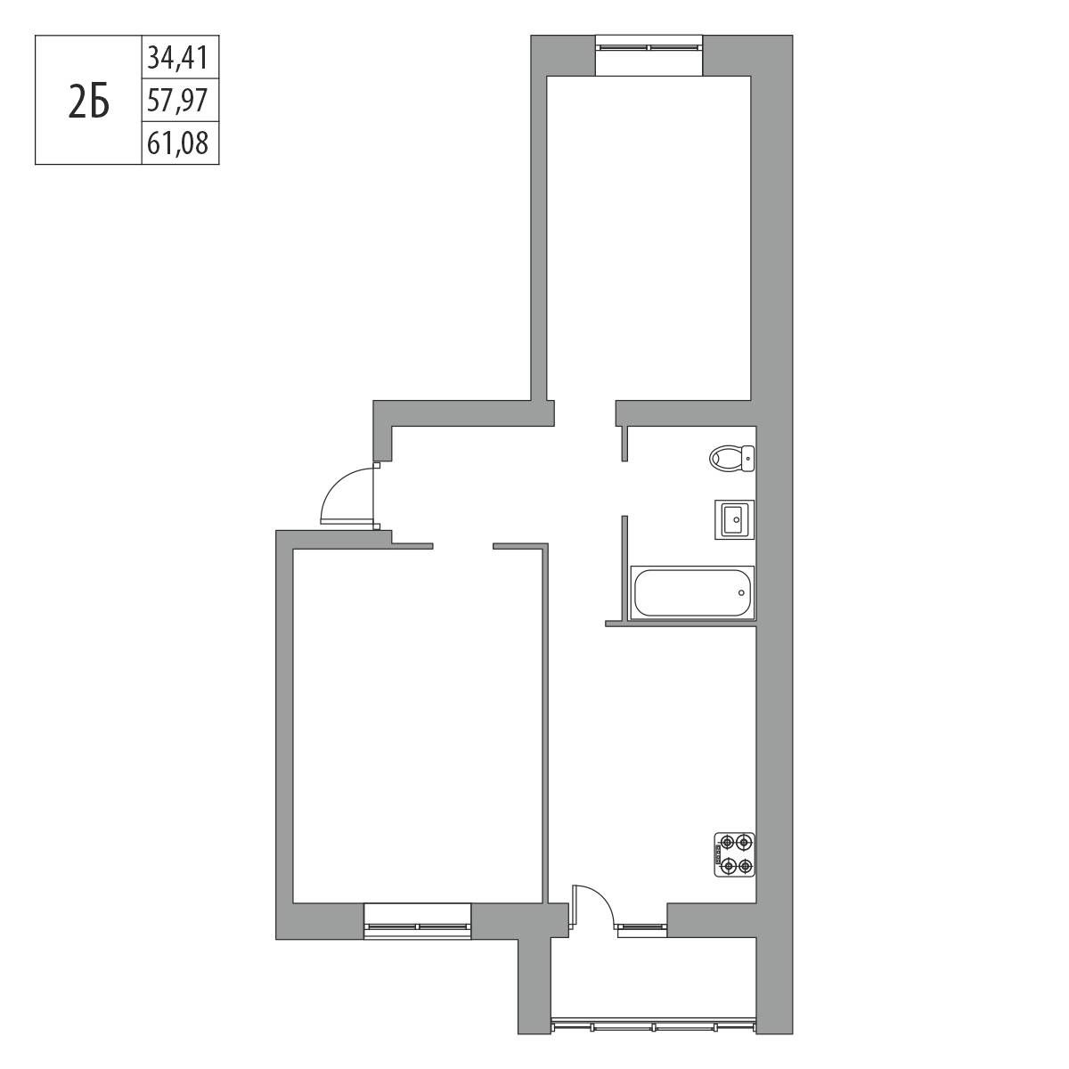 Планировка 2-комн. 3