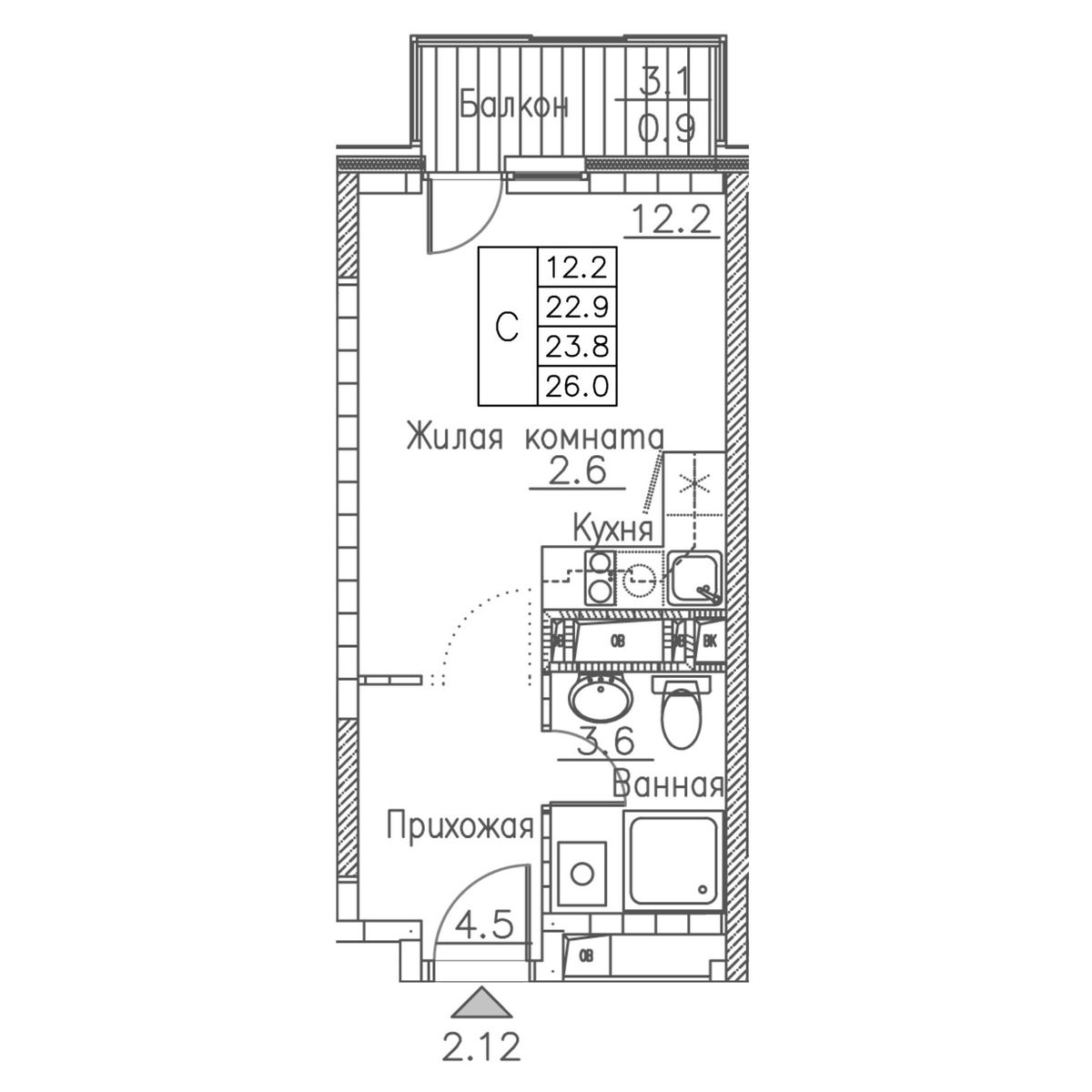 Планировка Студия