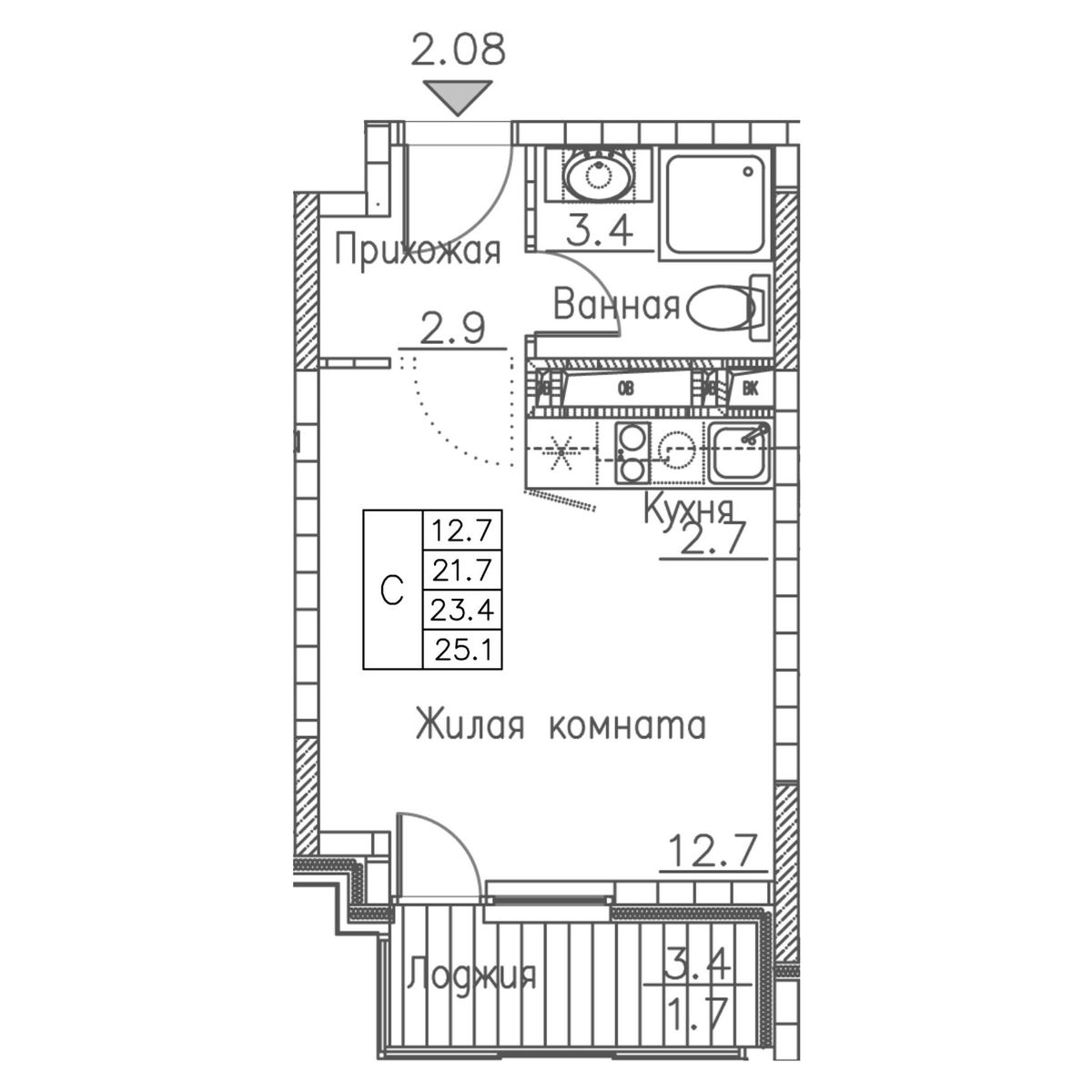 Планировка Студия