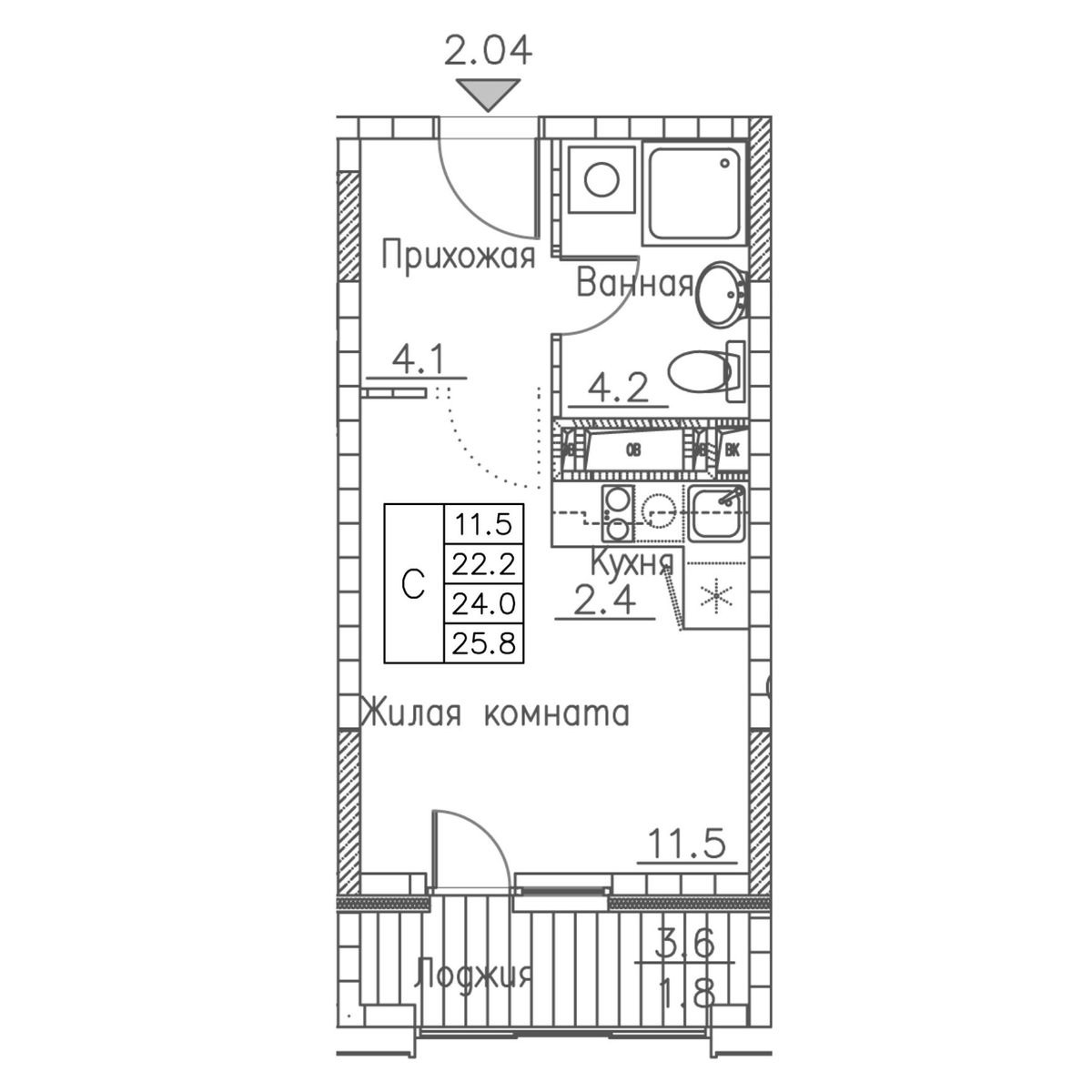 Планировка Студия