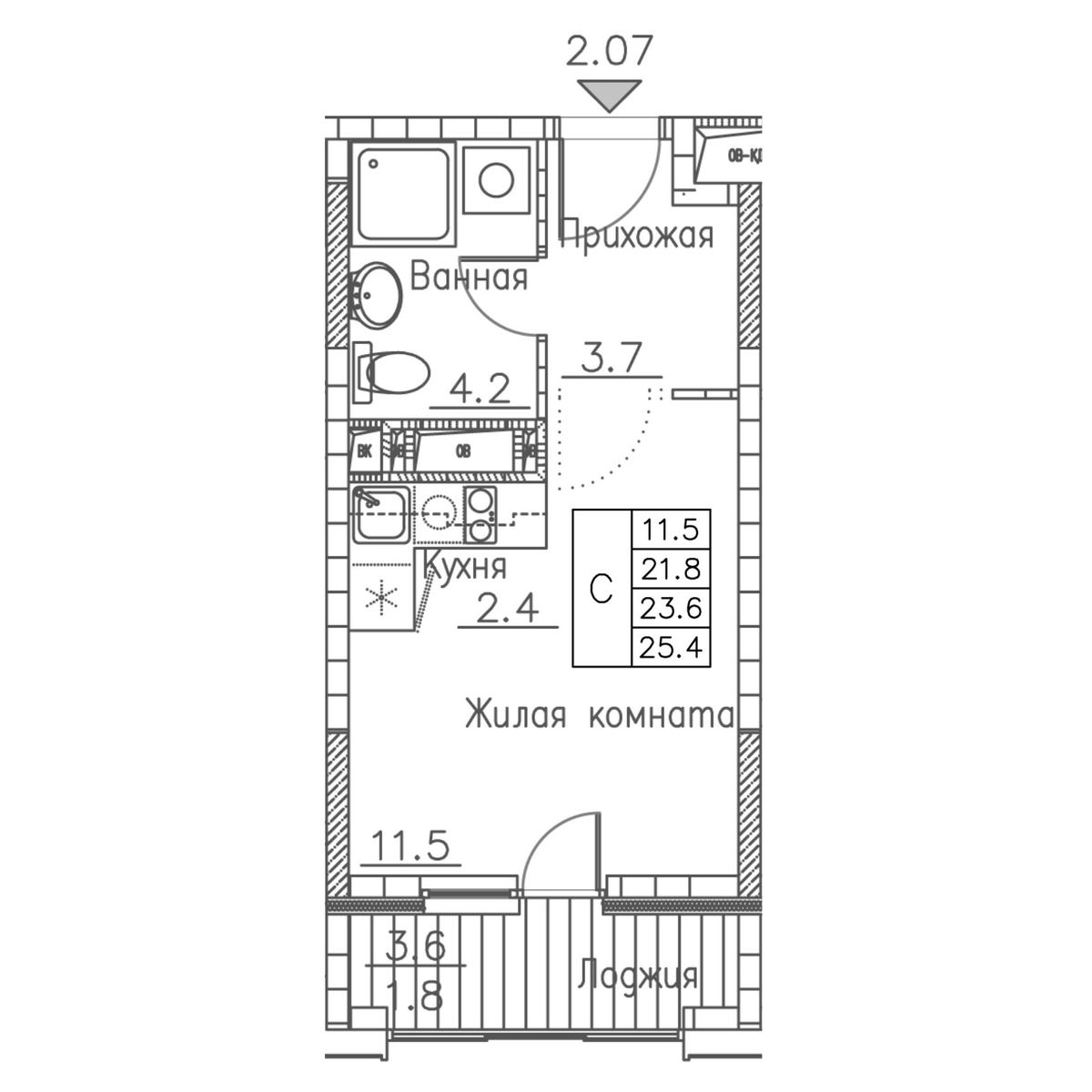Планировка Студия