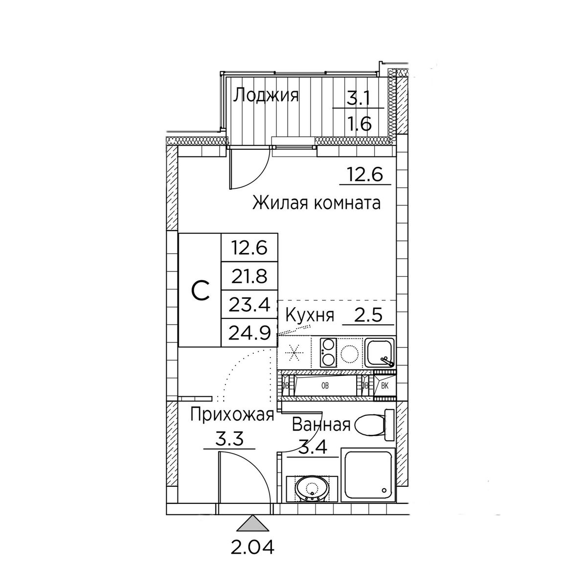 Планировка Студия