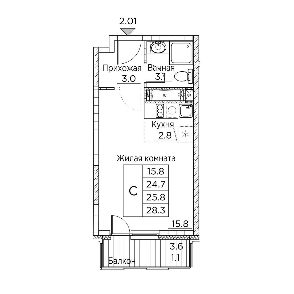 Планировка Студия