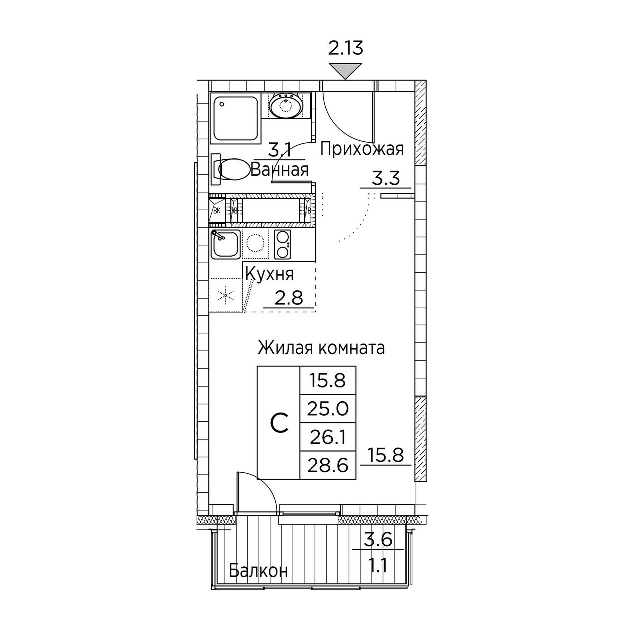 Планировка Студия