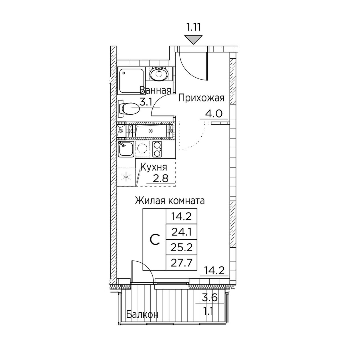Планировка Студия