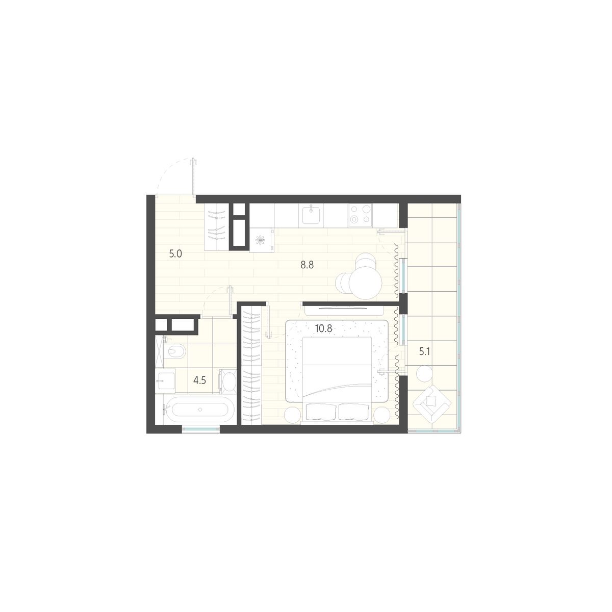 Планировка 1-комн.