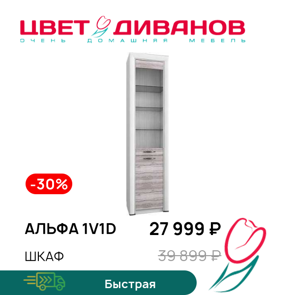 

Шкаф Альфа 1V1D, Вудлайн крем/дуб анкона, Альфа 1V1D