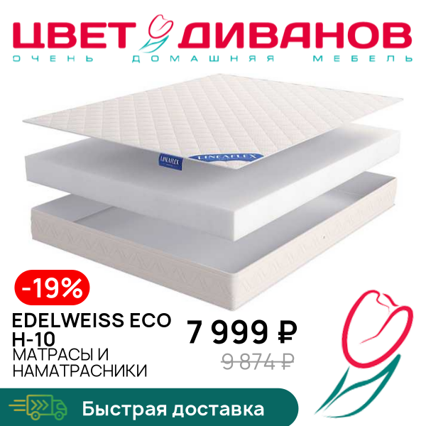 

Матрас Edelweiss ECO H-10, Edelweiss ECO H-10 80 x 190