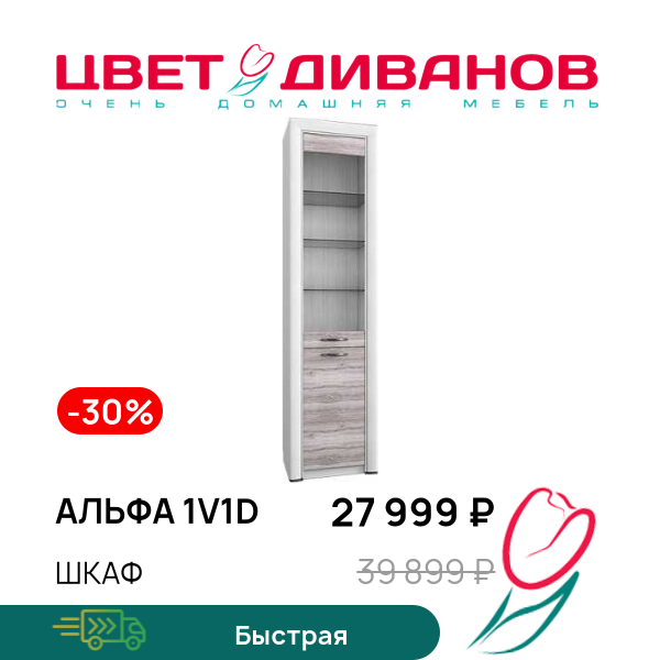 

Шкаф Альфа 1V1D, Вудлайн крем/дуб анкона, Альфа 1V1D