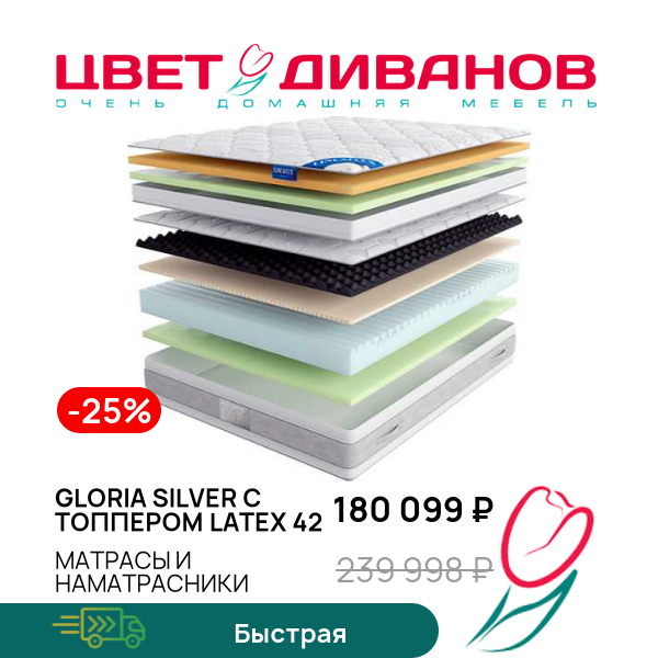 

Матрас Gloria Silver с топпером Latex 42, Gloria Silver с топпером Latex 42 140 x 200