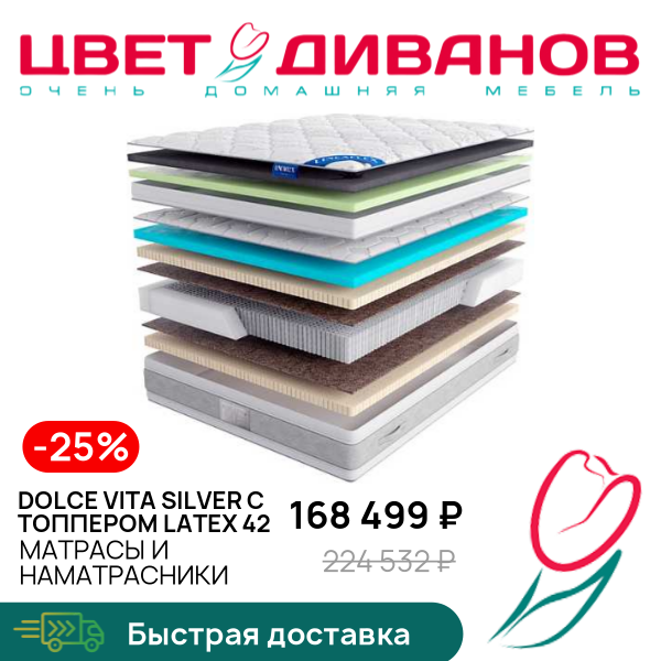 

Матрас Dolce Vita Silver с топпером Latex 42, Dolce Vita Silver с топпером Latex 42 140 x 200