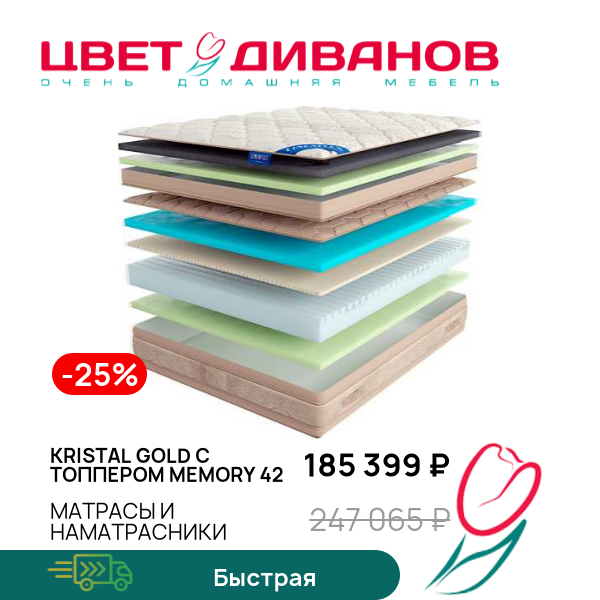 

Матрас Kristal Gold с топпером Memory 42, Kristal Gold с топпером Memory 42 140 x 200