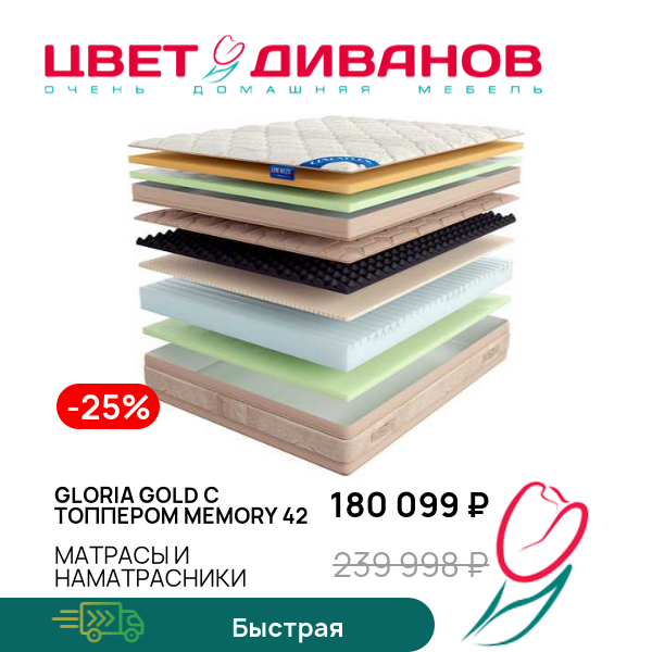 

Матрас Gloria Gold с топпером Memory 42, Gloria Gold с топпером Memory 42 140 x 200