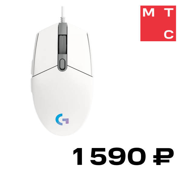 

Мышь Logitech, G102 LIGHTSYNC проводная Белая