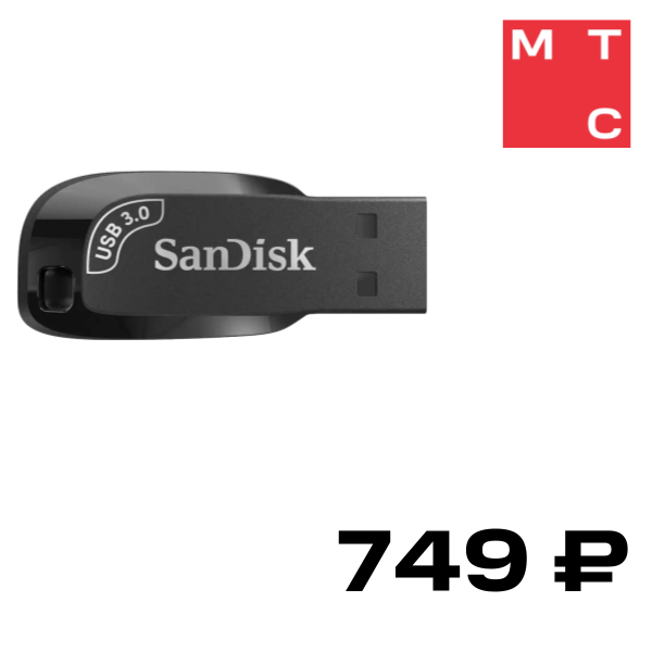 

USB Flash SanDisk, Ultra Shift 64Gb USB 3.0 Черный