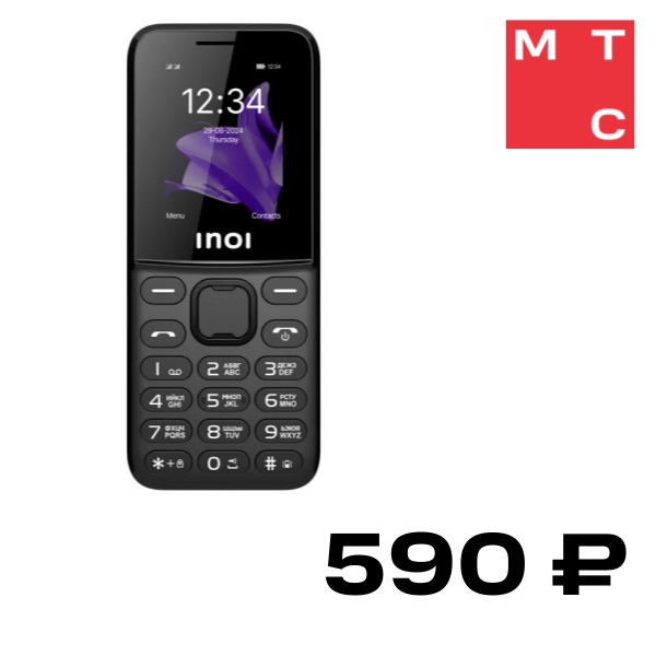 

Мобильный телефон INOI, 100 Classic Lite 2G Черный