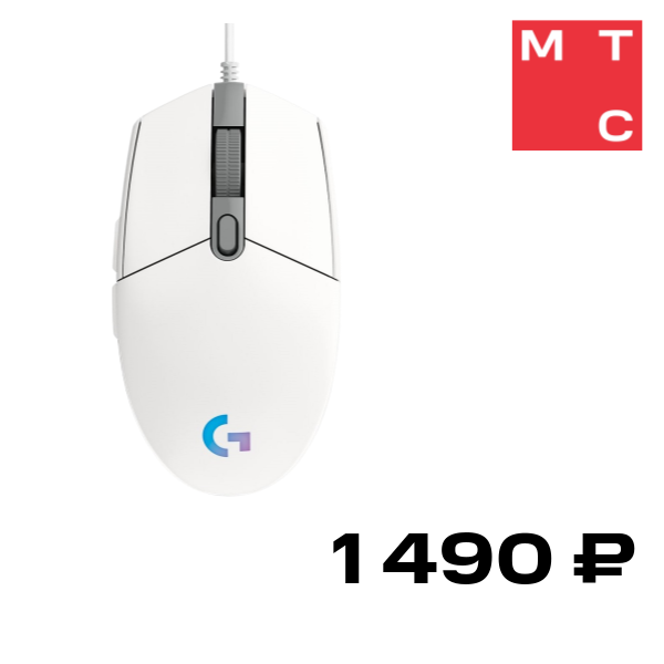 

Мышь Logitech, G102 LIGHTSYNC проводная Белая