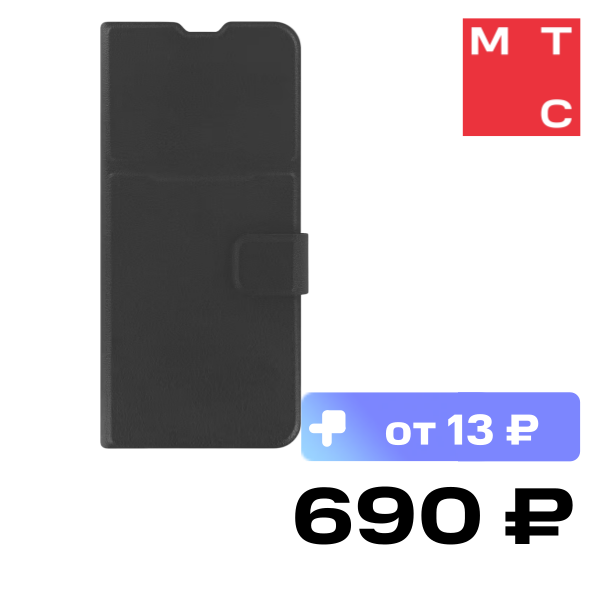 

Чехол-книжка Krutoff, для HONOR X7c Черный