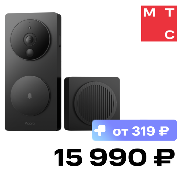 

Умный дверной звонок Aqara, G4 SVD-KIT1 с видеонаблюдением Черный